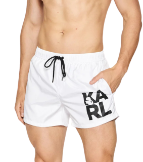 Karl Lagerfeld KL21MBS02 pánské šortky bílé