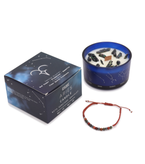 Awm Svíčka Znamení Zvěrokruhu s Náramkem z Drahých Kamenů - Beran 320g