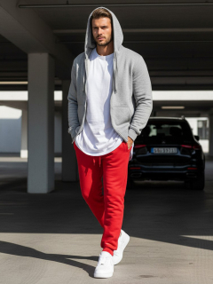 J.Style UX2708 pánské tepláky červené