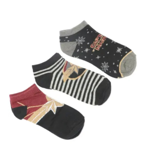 Sun City Captain Marvel VH3630 ponožky 3 Pack Mix černé