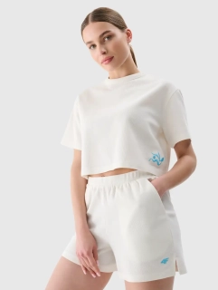 4F sportovní šortky 4FWSS25TSHOF531 bílé