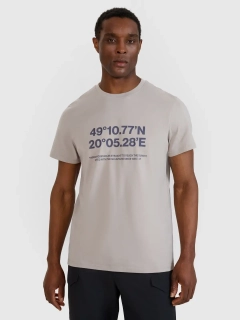 4F pánské tričko 4FWSS25TTSHM2209 světle šedé