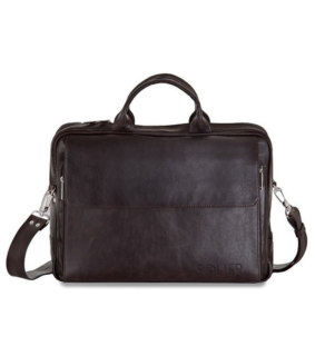 Solier Rothen SL30 Kožená pánská taška na notebook hnědá