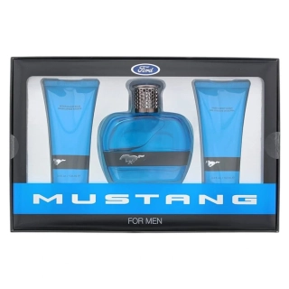 Ford Mustang Blue Eau De Toilette For Men 100 ml + After-Shave Balm 100 ml + Body Wash For Hair & Body 100 ml