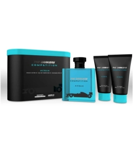 Ferrari Drakers Competition Acqua EDT 100ml + ShowerGel 100ml + Hair & Bodywash 100ml Vertical Tin