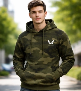 Madeva MIKE CAM pánská mikina s kapucí Green/Camo