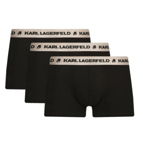 Karl Lagerfeld 225M2108 MTLC Logo Boxer 3 PACK černé