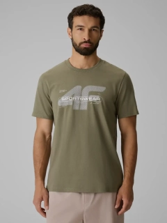 4F pánské tričko 4FWAW26TTSHM3565 Khaki