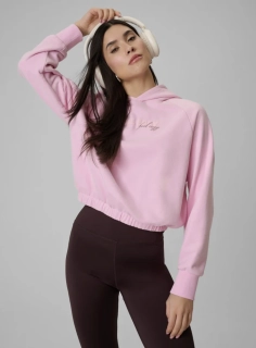 4F F2175 Dámská mikina regular s kapucí 4FWSS26TSWSF2175 Pink