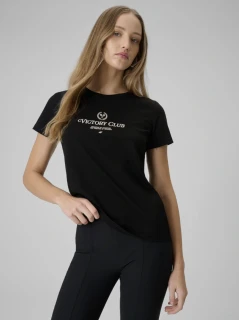 4F Dámské tričko s s potiskem 4FWSS26TTSHF2724 Black