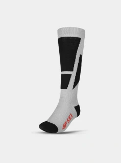4F Pánské lyžařské ponožky 4FWAW24UFSOM154 White/Black